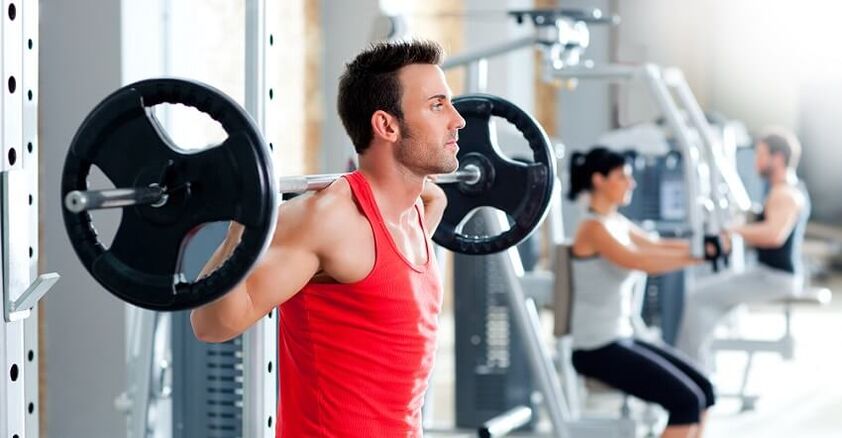 Barbell squats to increase potency